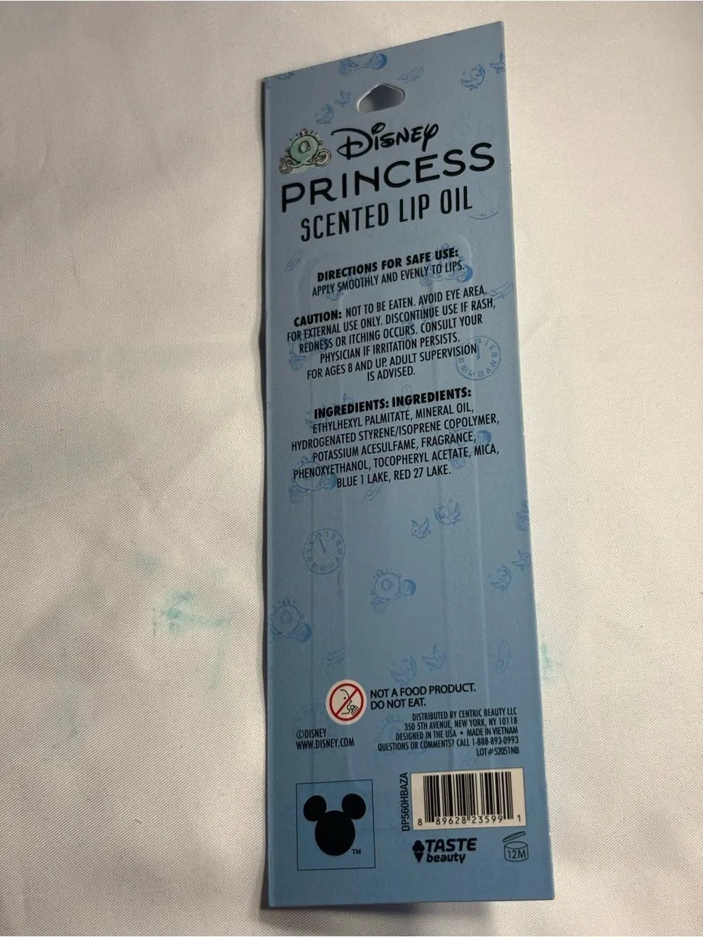 4 New Disney Princess Cinderella Lip Gloss & Lip Oil Set - Blue and Pink